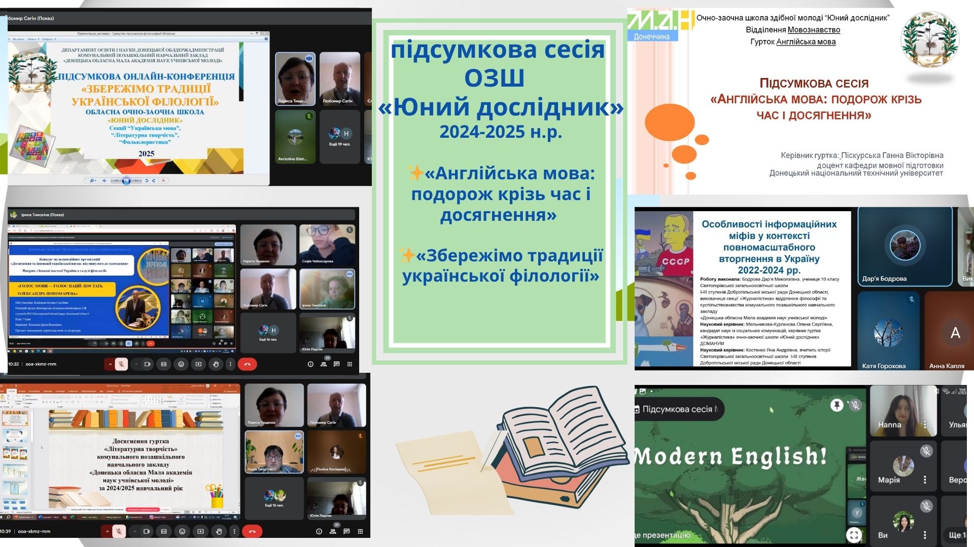 Ілюстративне зображення аплікації знімків екранів проведених зібрань з назвою Подорож крізб час і досягнення